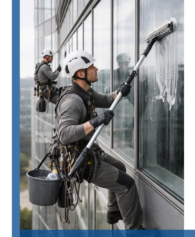 Высотная мойка сплошного остекления с выездом в Вичуге