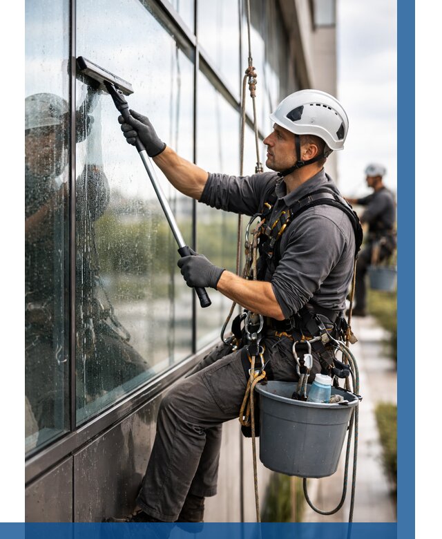 Мойка стеклянных фасадов в Вичуге от 203 р. | ВЫСОТНИК-Вчг