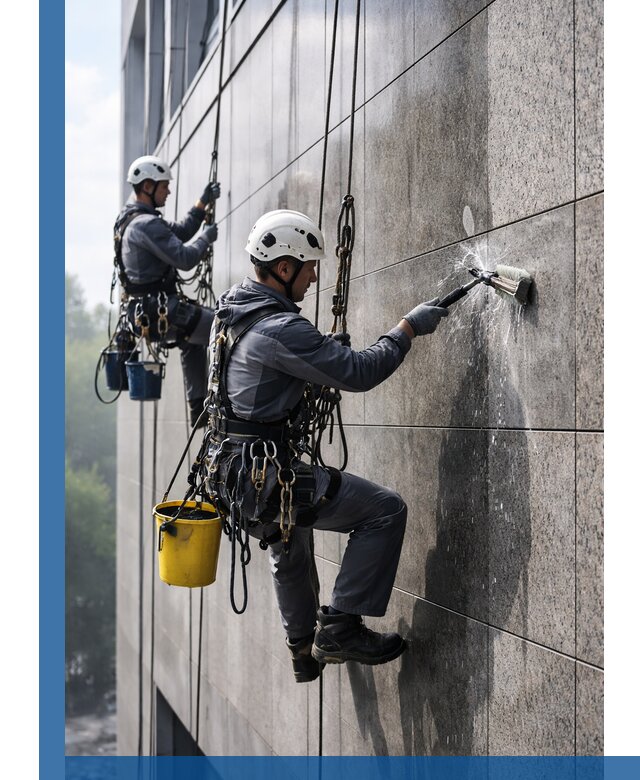 Профессиональная мойка фасада из керамогранита в Вичуге