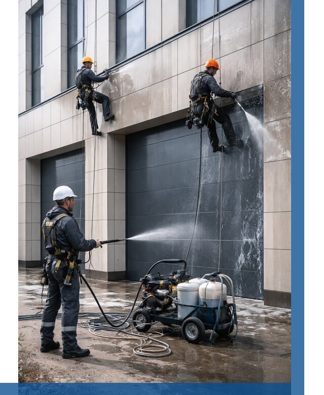 Послестроительная мойка фасада в Вичуге от 305 р. | ВЫСОТНИК-Вчг