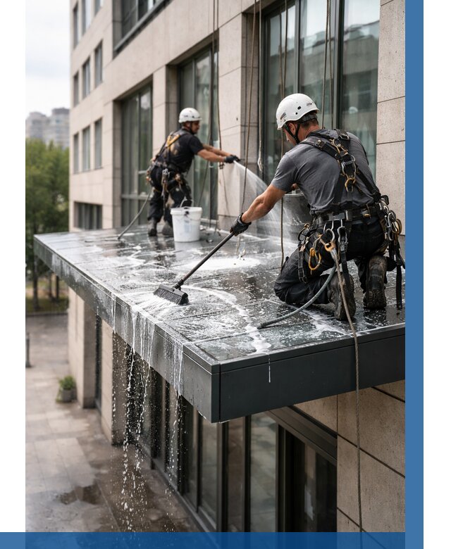 Мойка козырьков и навесов в Вичуге от 3556 р. | ВЫСОТНИК-Вчг