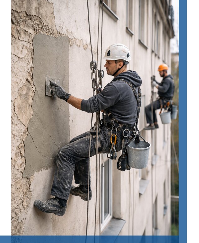 Восстановление штукатурки фасада в Вичуге от 1219 р. | ВЫСОТНИК-Вчг