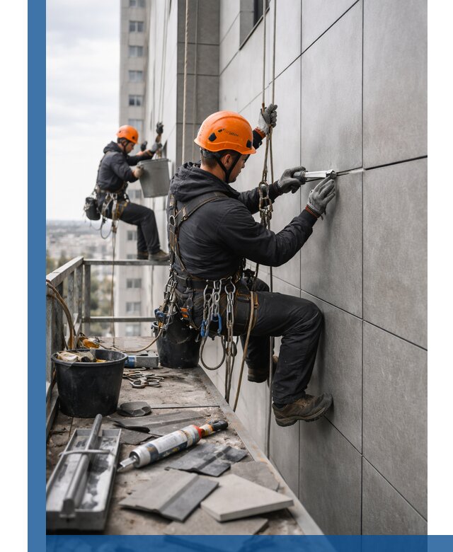 Профессиональный ремонт фасада из керамогранита в Вичуге