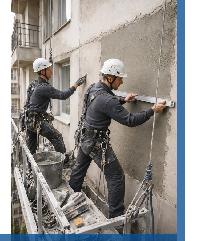 Штукатурка фасада на высоте в Вичуге от 914 р. | ВЫСОТНИК-Вчг