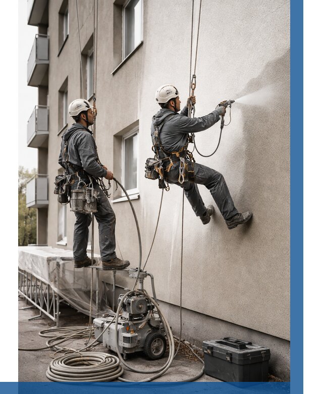 Безвоздушная покраска фасада в Вичуге от 223 р/м² | ВЫСОТНИК-Вчг