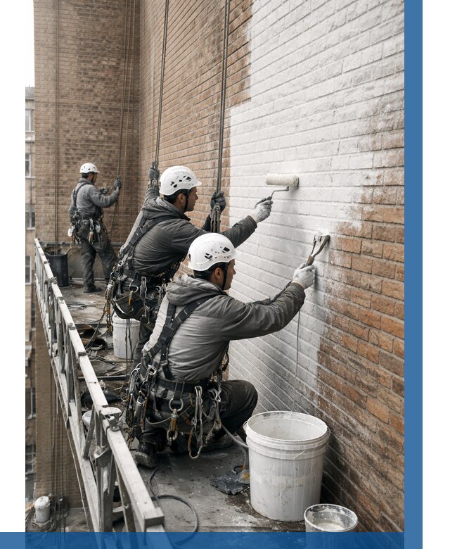 Покраска кирпичного фасада в Вичуге от 356 р. | ВЫСОТНИК-Вчг