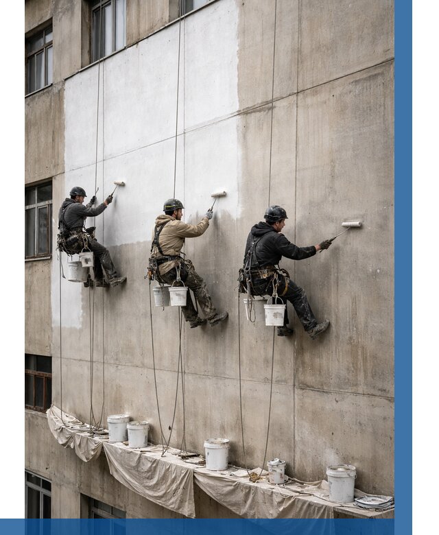 Покраска бетонного фасада в Вичуге от 356 р за м2 | ВЫСОТНИК-Вчг