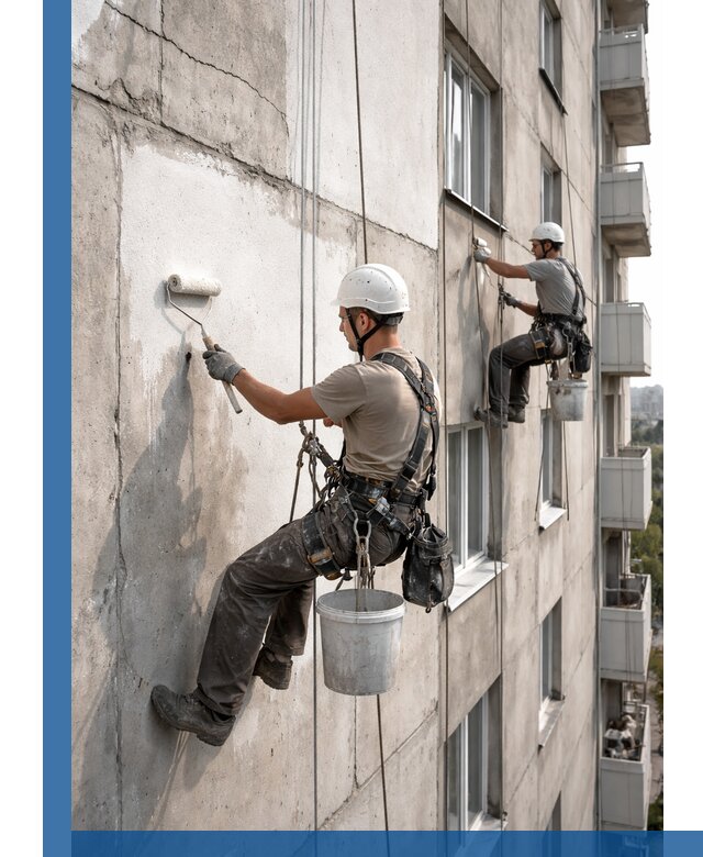 Покраска бетонного фасада в Вичуге для жилых и промышленных объектов