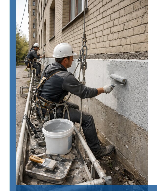 Окраска цоколя здания в Вичуге профессионально и надежно