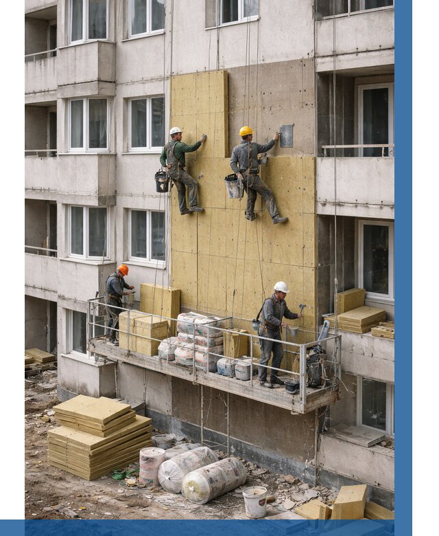 Утепление фасада минватой в Вичуге от 1524 р. | ВЫСОТНИК-Вчг