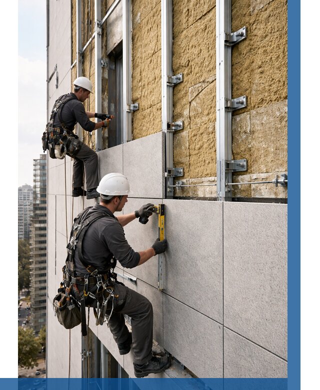 Монтаж вентилируемого фасада в Вичуге от 3556 р. | ВЫСОТНИК-Вчг