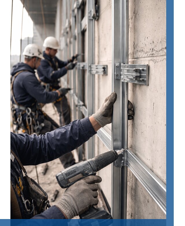 Монтаж подсистемы вентфасада в Вичуге от 864 р. | ВЫСОТНИК-Вчг