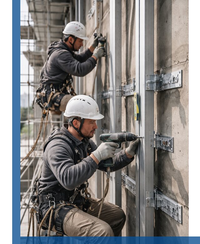 Монтаж и крепление подсистемы вентфасада в Вичуге