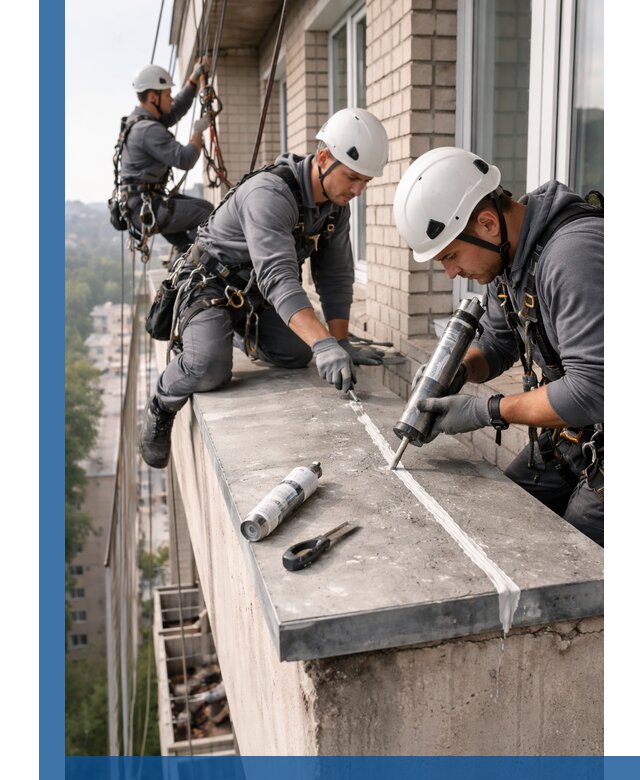 Герметизация балконного козырька в Вичуге профессионально