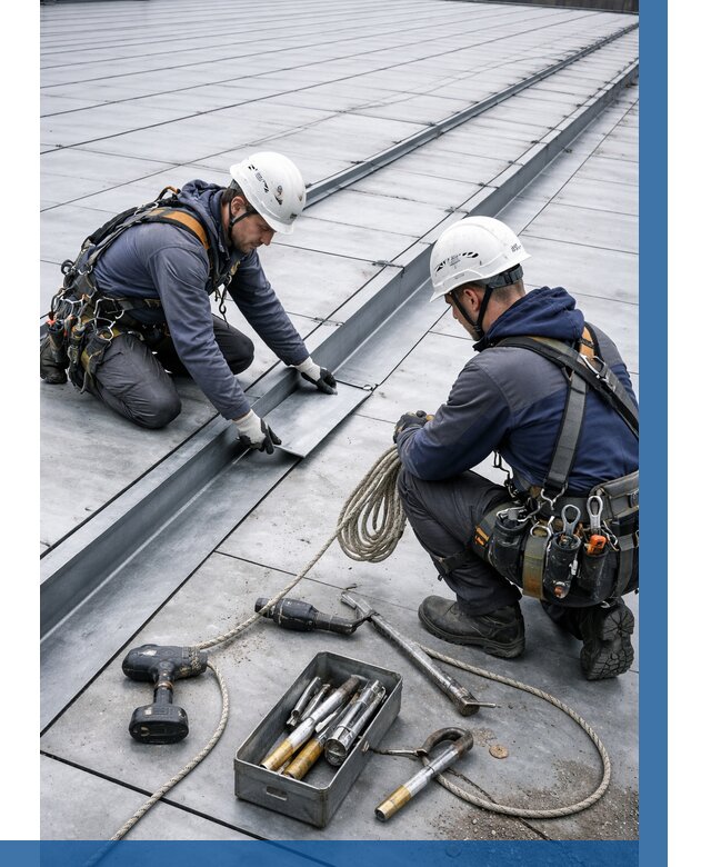 Ремонт фальцевой кровли в Вичуге от 711 р. | ВЫСОТНИК-Вчг