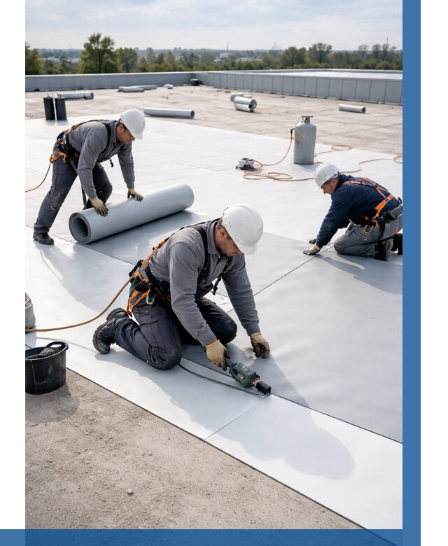 Монтаж мембранной кровли под ключ в Вичуге от 1219 р. | ВЫСОТНИК-Вчг