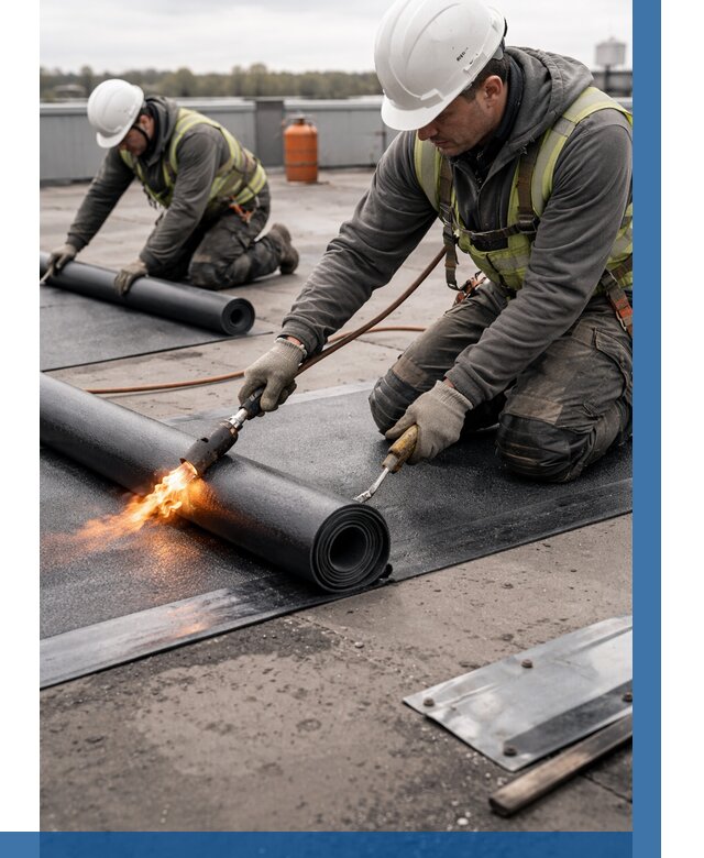 Монтаж наплавляемой кровли в Вичуге от 864 р. — ВЫСОТНИК-Вчг