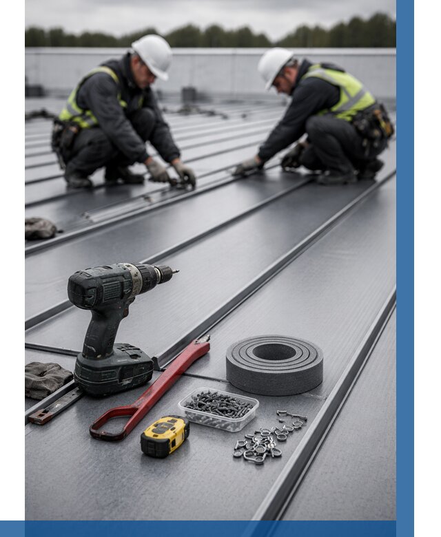 Монтаж фальцевой кровли в Вичуге от 1829 р. | ВЫСОТНИК-Вчг