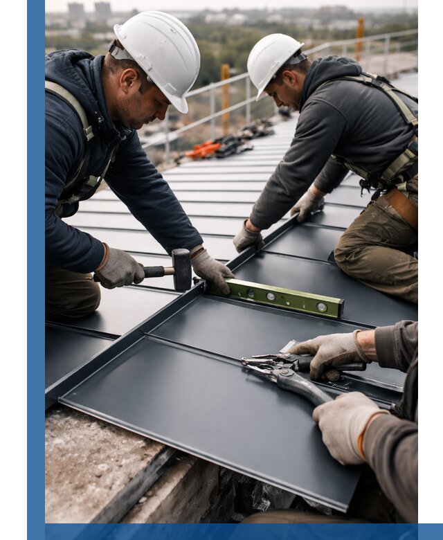 Монтаж фальцевой кровли в Вичуге для промышленных зданий