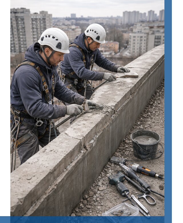 Ремонт парапета на кровле в Вичуге от 1524 р. | ВЫСОТНИК-Вчг