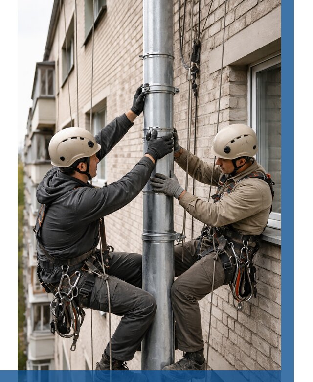 Замена водосточных труб в Вичуге от 6603 р. | ВЫСОТНИК-Вчг