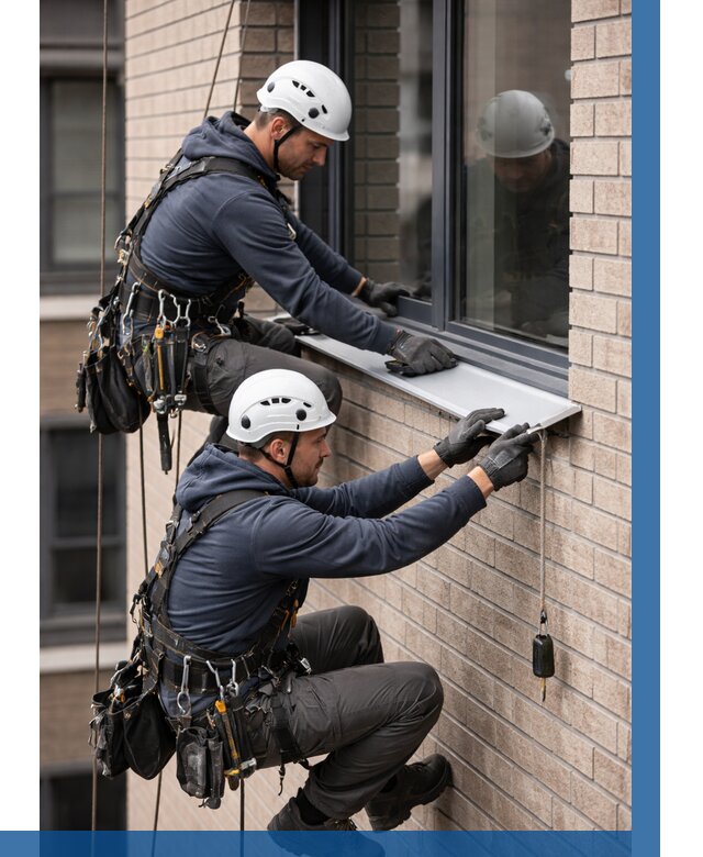 Монтаж оконных отливов под ключ в Вичуге от 3556 р. | ВЫСОТНИК-Вчг