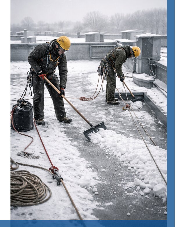 Очистка крыши от снега в Вичуге от 7619 р. | ВЫСОТНИК-Вчг