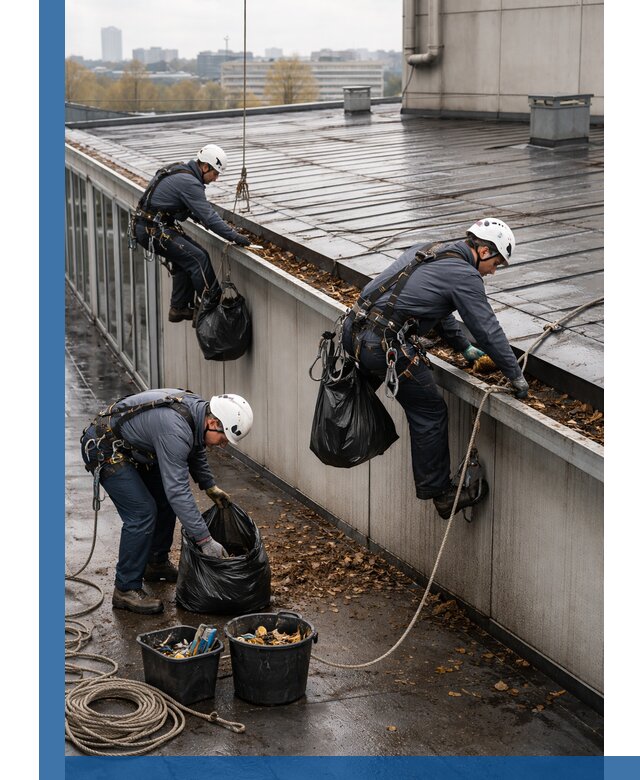 Очистка кровли по периметру в Вичуге силами промышленных альпинистов