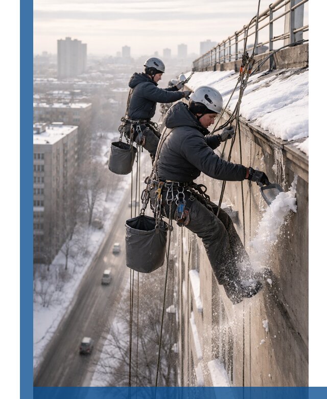Очистка карнизов от снега в Вичуге профессионально и безопасно
