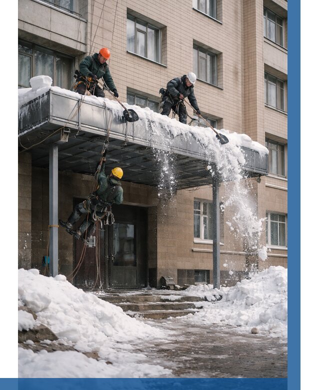 Очистка козырьков от снега в Вичуге от 3556 р. | ВЫСОТНИК-Вчг