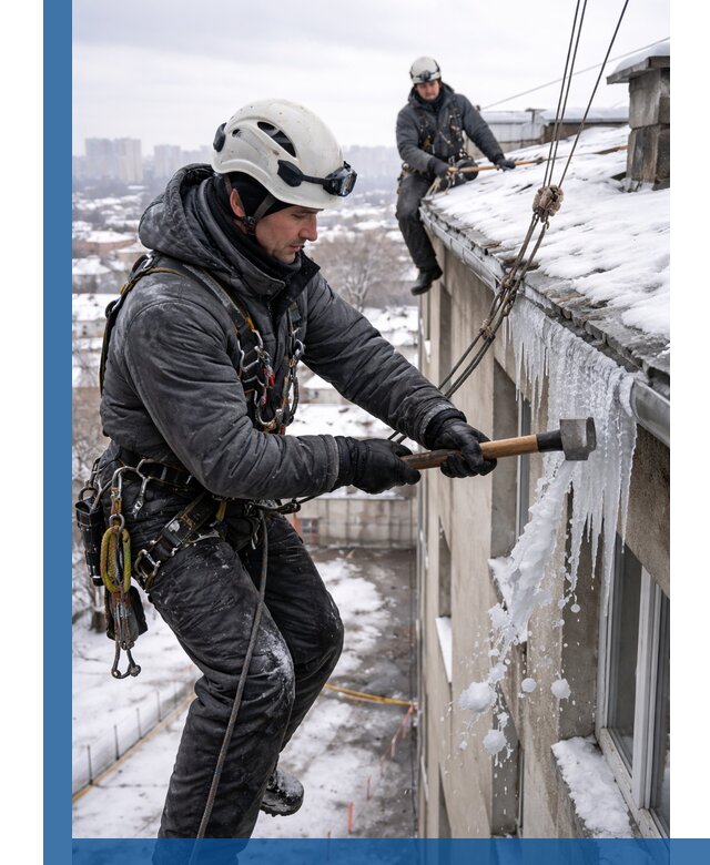Сбивание и удаление сосулек с крыши в Вичуге безопасно
