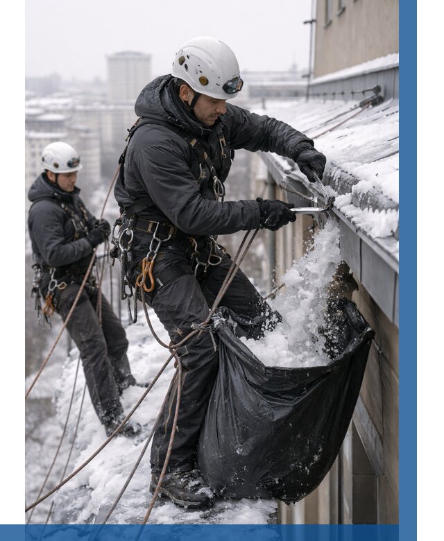 Аварийная очистка крыши в Вичуге под ключ от 305 р. | ВЫСОТНИК-Вчг