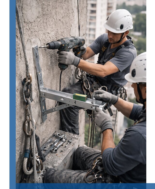 Установка кронштейнов кондиционера и крепежа в Вичуге