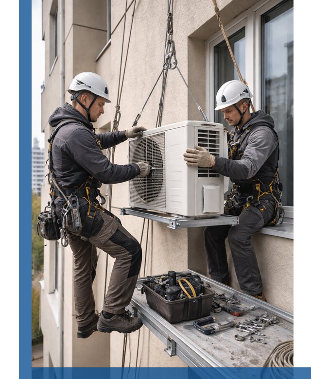 Перенос внешнего блока кондиционера в Вичуге с монтажом и крепежом