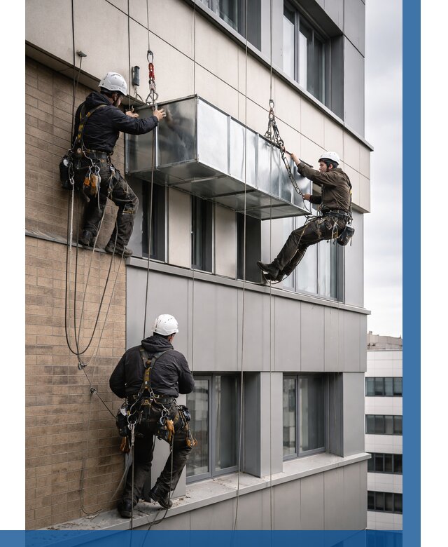 Монтаж воздуховодов на фасаде в Вичуге от 1524 р. | ВЫСОТНИК-Вчг