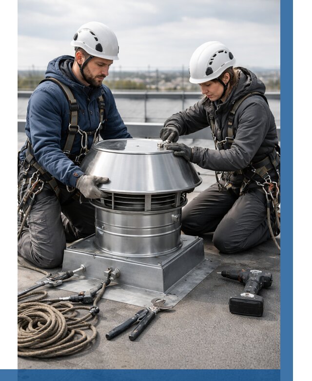 Установка дефлекторов на кровле в Вичуге от 4572 р. | ВЫСОТНИК-Вчг