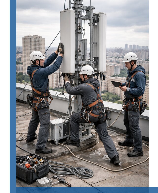 Монтаж антенн связи на крыше в Вичуге с вводом в эксплуатацию