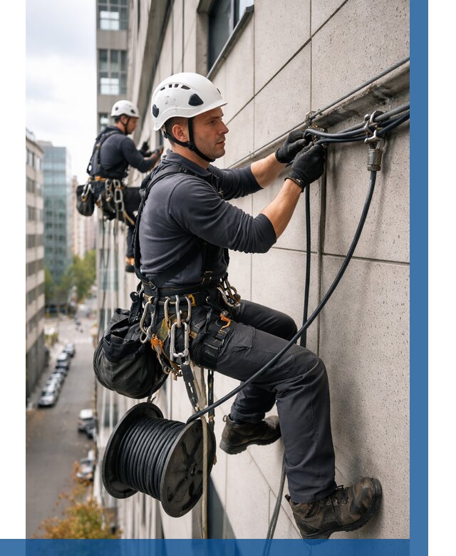 Прокладка кабеля по фасаду в Вичуге от 356 р. | ВЫСОТНИК-Вчг