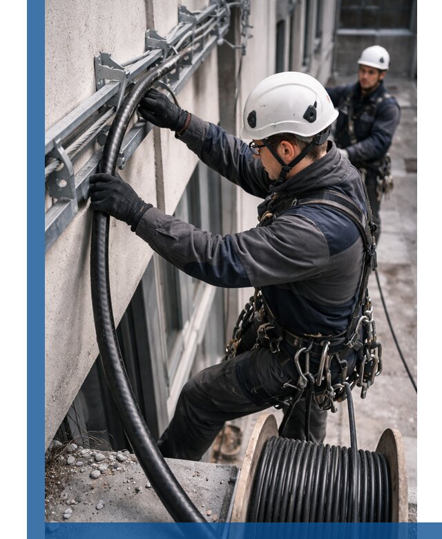 Протяжка кабеля питания на высоте в Вичуге с гарантией безопасности и качества