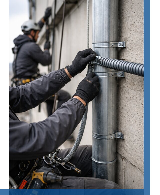 Монтаж гофры для кабеля в Вичуге от 305 р. | ВЫСОТНИК-Вчг