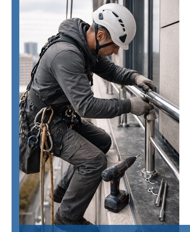 Монтаж ограждений на высоте в Вичуге для зданий и конструкций