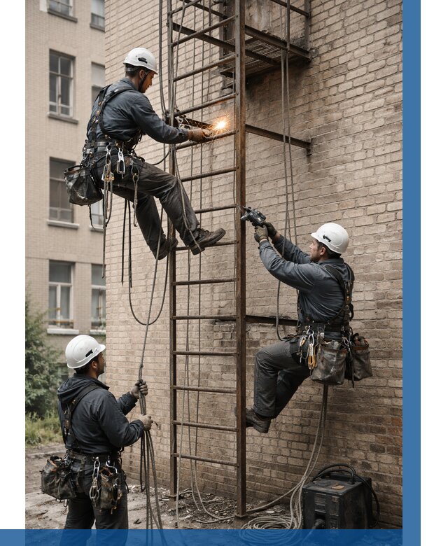 Ремонт пожарной лестницы в Вичуге от 7619 р. | ВЫСОТНИК-Вчг