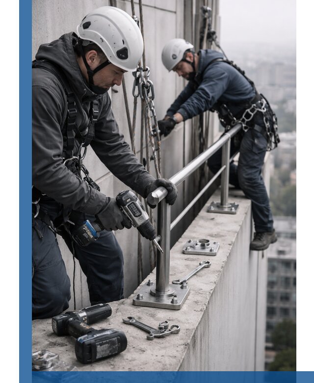 Монтаж перил на высоте в Вичуге для жилых и промобъектов