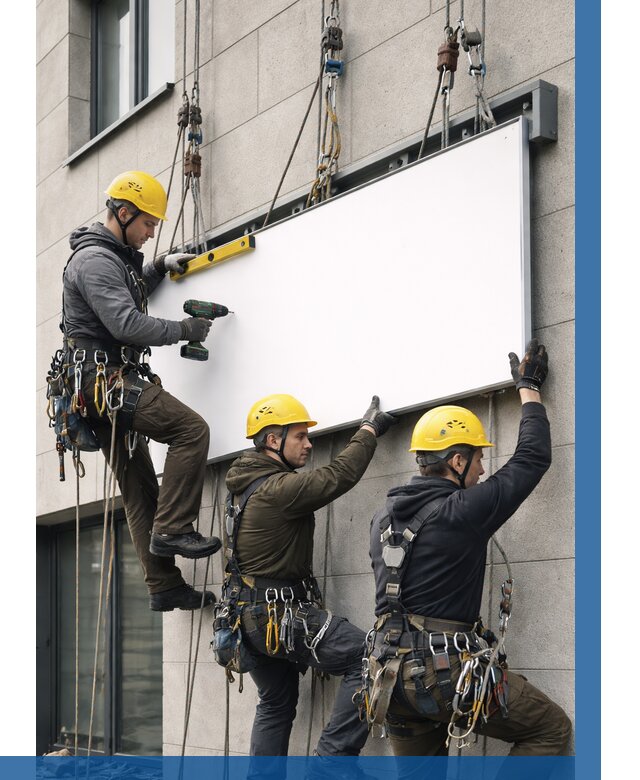 Монтаж рекламной вывески в Вичуге от 8127 р. | ВЫСОТНИК-Вчг