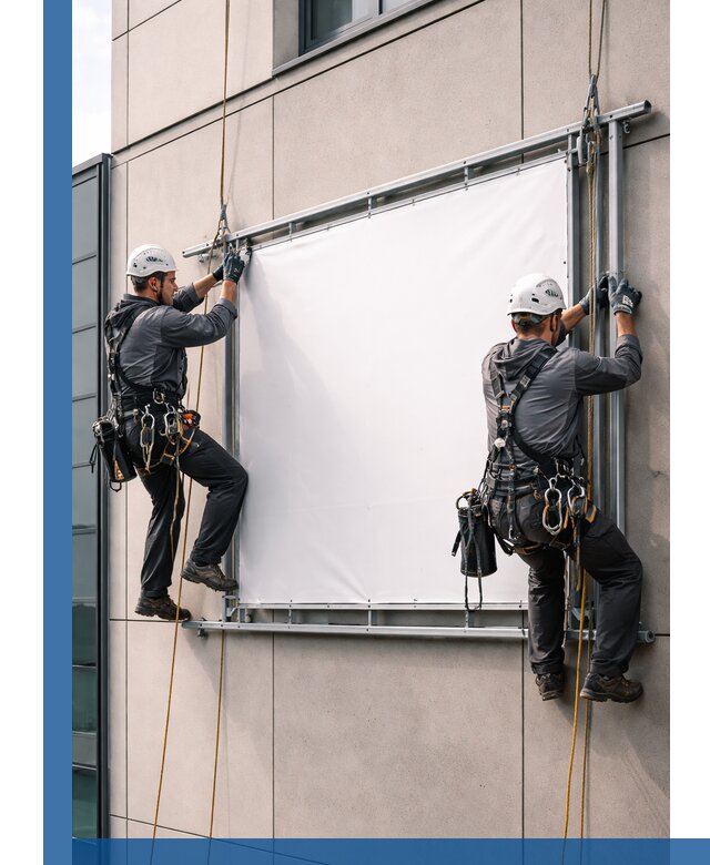 Монтаж наружной рекламной вывески в Вичуге под ключ