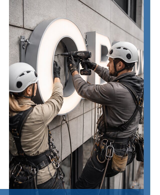 Монтаж световых букв в Вичуге от 3048 р. под ключ ВЫСОТНИК-Вчг