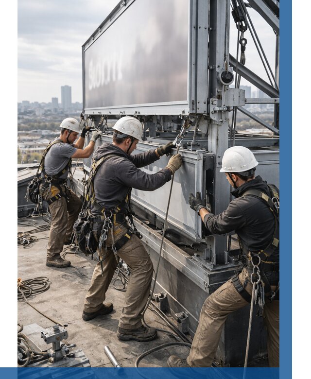 Монтаж крышной рекламной конструкции в Вичуге от 60954 р.|ВЫСОТНИК-Вчг