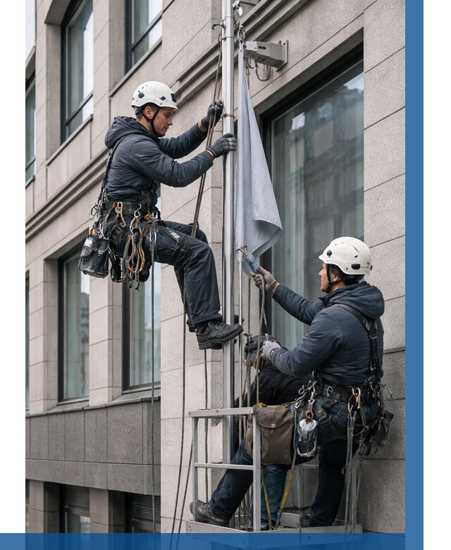 Установка флагов на фасаде в Вичуге от 4572 р. | ВЫСОТНИК-Вчг