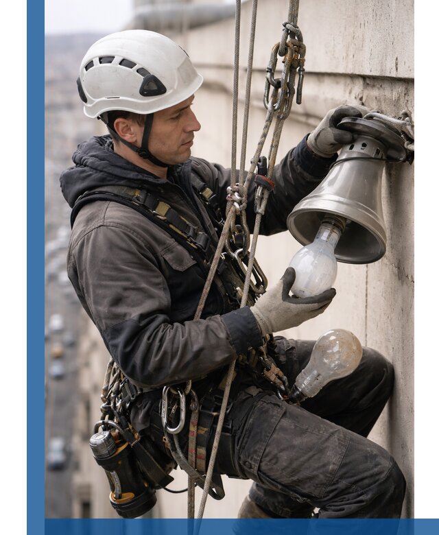 Замена ламп на высоте в Вичуге профессионально и быстро