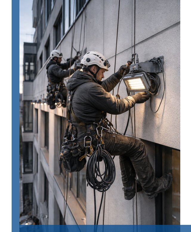 Монтаж фасадного освещения в Вичуге установка и подключение